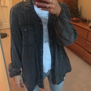 Black American Eagle Flannel Shirt